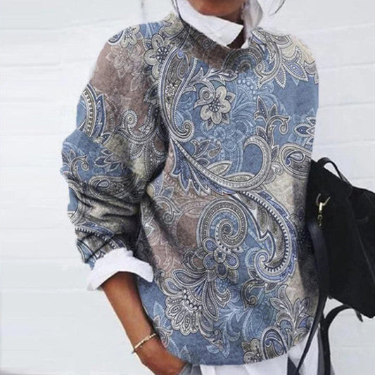 Floria Løs pullover med blomsterprint til kvinder