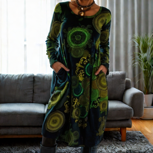 Maris Bohemian Printed Midi-kjole til kvinder